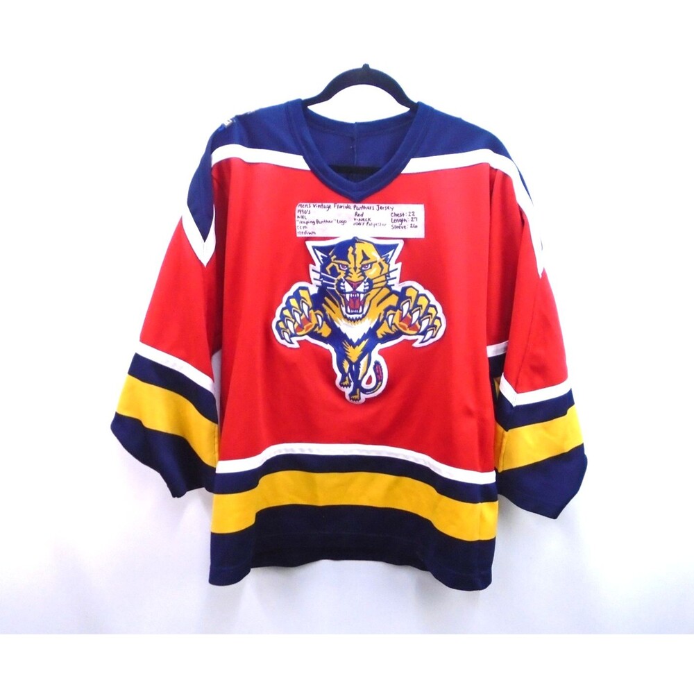 Vintage 90's Florida Panthers Jersey Size M NHL Original Logo Mens Muska Red